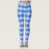 Schaduwen van blauw diamantpatroon leggings (Voorkant)