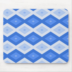 Schaduwen van blauw diamantpatroon muismat