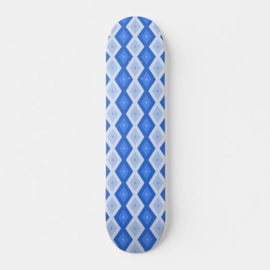 Schaduwen van blauw diamantpatroon persoonlijk skateboard (Voorkant)
