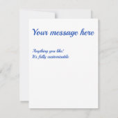 Schaduwen van blauw diamantpatroon RSVP kaartje (Achterkant)