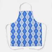 Schaduwen van blauw diamantpatroon schort (Voorkant)