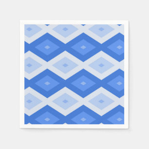 Schaduwen van blauw diamantpatroon servet