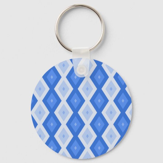 Schaduwen van blauw diamantpatroon sleutelhanger (Voorkant)
