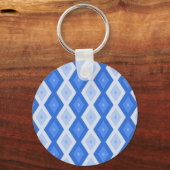 Schaduwen van blauw diamantpatroon sleutelhanger (Voorkant)