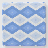 Schaduwen van blauw diamantpatroon stenen onderzetter (Voorkant)