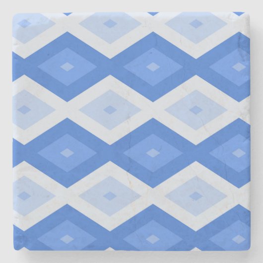 Schaduwen van blauw diamantpatroon stenen onderzetter (Voorkant)