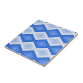 Schaduwen van blauw diamantpatroon tegeltje (Zijkant)