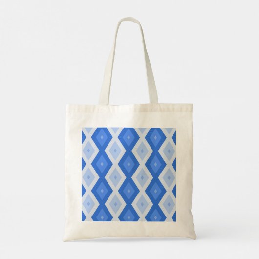 Schaduwen van blauw diamantpatroon tote bag (Achterkant)