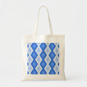 Schaduwen van blauw diamantpatroon tote bag