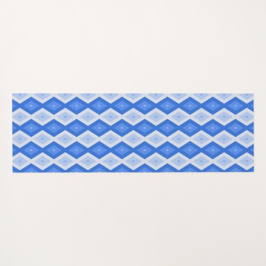 Schaduwen van blauw diamantpatroon yogamat (Achterkant (horizontaal))