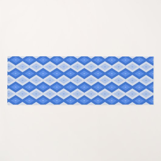 Schaduwen van blauw diamantpatroon yogamat (Voorkant (horizontaal))
