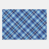 Schaduwen van blauw en wit plaid inpakpapier vel (Voorkant)