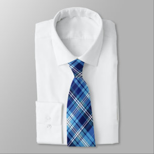 Schaduwen van blauw en wit plaid stropdas