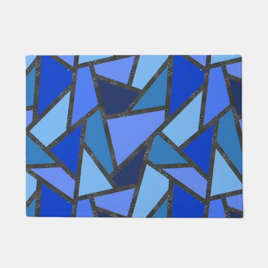 Schaduwen van blauw gekleurd glas deurmat (Voorkant)