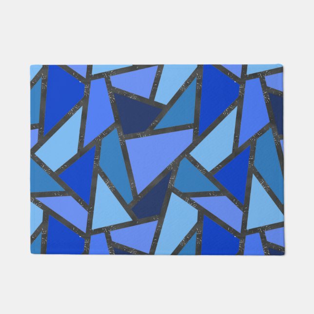 Schaduwen van blauw gekleurd glas deurmat (Voorkant)