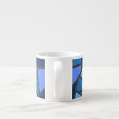 Schaduwen van blauw gekleurd glas espresso kop (Achterkant)