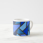 Schaduwen van blauw gekleurd glas espresso kop (Voorkant rechts)