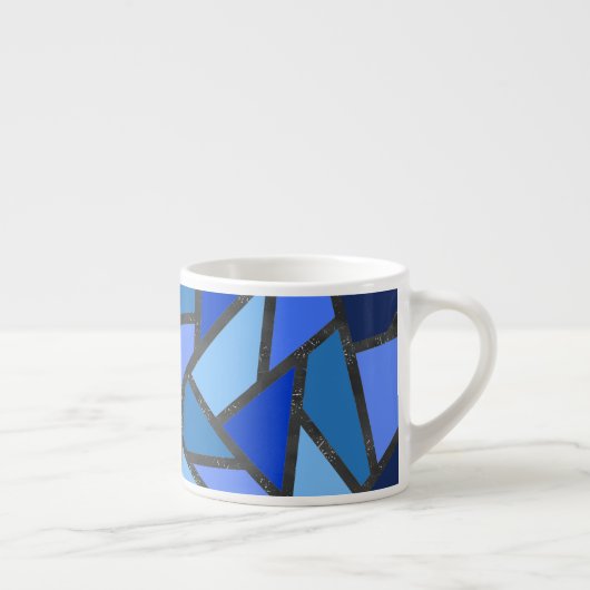 Schaduwen van blauw gekleurd glas espresso kop (Rechts)