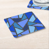 Schaduwen van blauw gekleurd glas kartonnen onderzetters (Schuin)