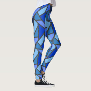 Schaduwen van blauw gekleurd glas leggings