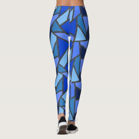 Schaduwen van blauw gekleurd glas leggings (Achterkant)