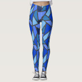 Schaduwen van blauw gekleurd glas leggings (Voorkant)