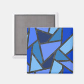 Schaduwen van blauw gekleurd glas magneet (Voorkant / Achterkant)