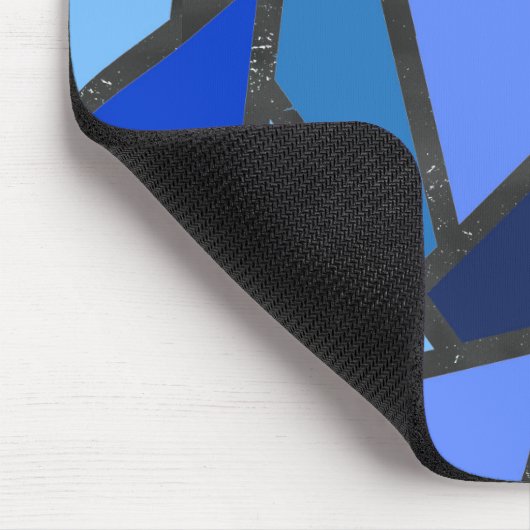 Schaduwen van blauw gekleurd glas muismat (Hoek)