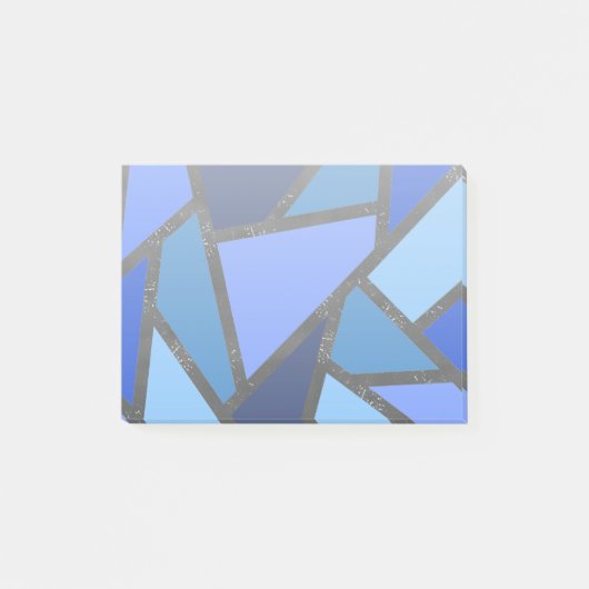 Schaduwen van blauw gekleurd glas post-it® notes (Voorkant)