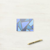 Schaduwen van blauw gekleurd glas post-it® notes (Op bureau)