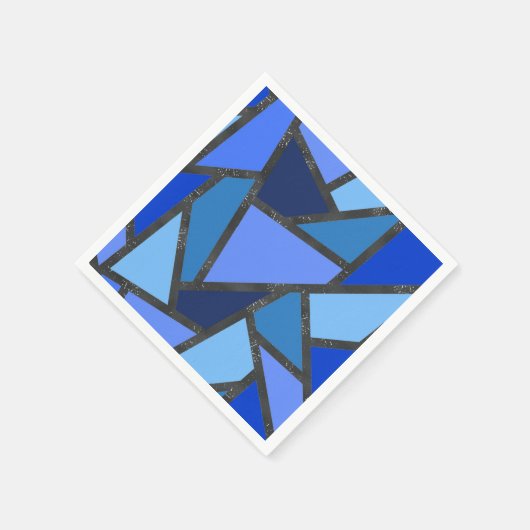 Schaduwen van blauw gekleurd glas servet (Hoek)