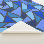 Schaduwen van blauw gekleurd glas sherpa deken (3/4)