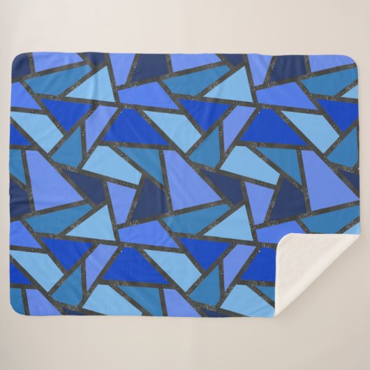 Schaduwen van blauw gekleurd glas sherpa deken (Voorkant (horizontaal))