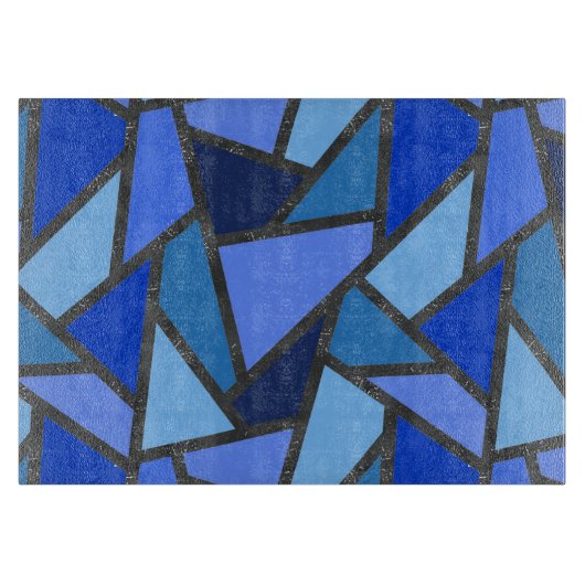 Schaduwen van blauw gekleurd glas snijplank (Voorkant)