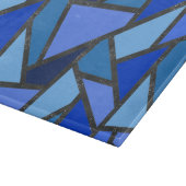 Schaduwen van blauw gekleurd glas snijplank (Hoek)