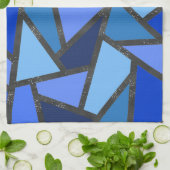 Schaduwen van blauw gekleurd glas theedoek (Gevouwen)