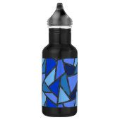 Schaduwen van blauw gekleurd glas waterfles (Rechts)