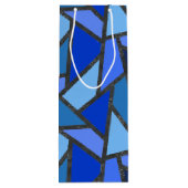 Schaduwen van blauw gekleurd glas wijn cadeautas (Achterkant)