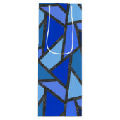 Schaduwen van blauw gekleurd glas wijn cadeautas (Voorkant)