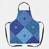 Schaduwen van blauw patroon schort (Voorkant)