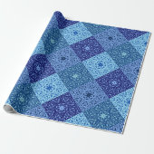 Schaduwen van blauw patroonpapier cadeaupapier (Uitgerold)