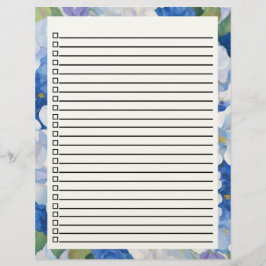 Schaduwen van blauwe bloemen om te doen lijst briefhoofd