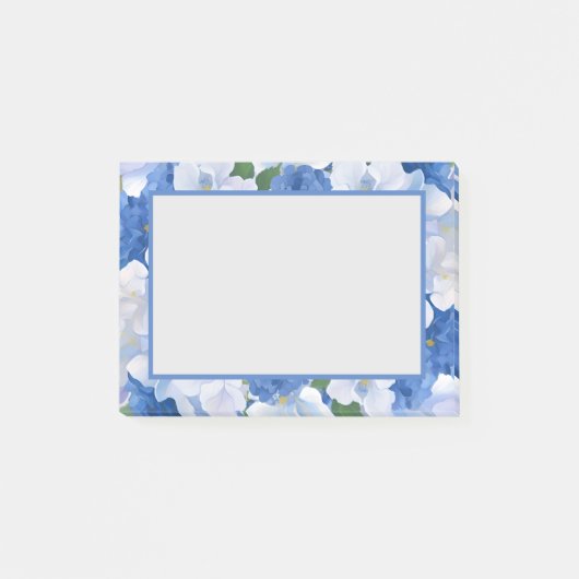 Schaduwen van blauwe bloemen post-it® notes (Voorkant)