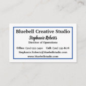 Schaduwen van blauwe bloemen visitekaartje (Achterkant)