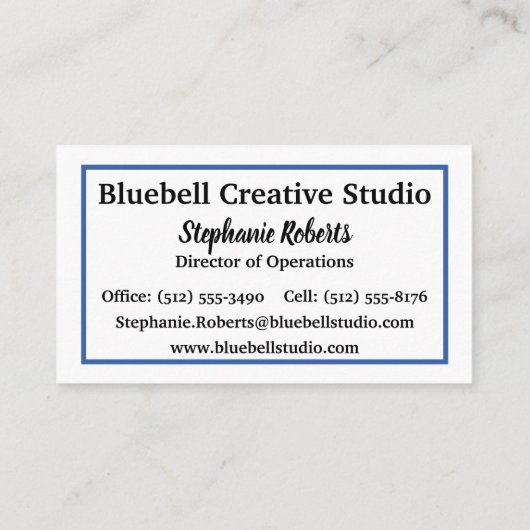 Schaduwen van blauwe bloemen visitekaartje (Achterkant)