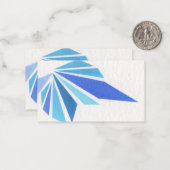 Schaduwen van blauwe driehoeken notitiekaartje (Voorkant / Achterkant in situ)