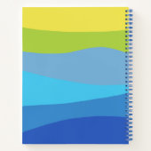 Schaduwen van Blauwe en Lichtgroene Ontwerp Aangep Notitieboek (Achterkant)