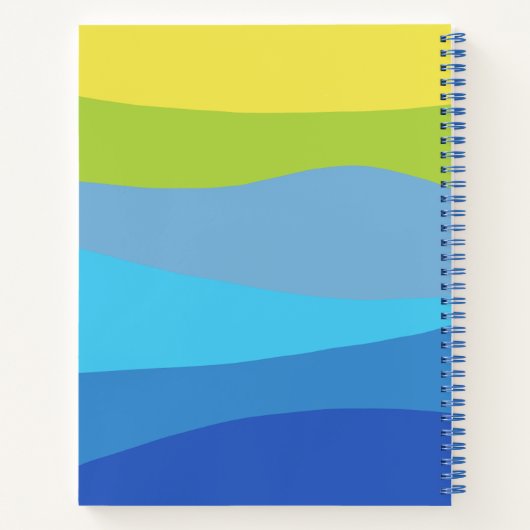 Schaduwen van Blauwe en Lichtgroene Ontwerp Aangep Notitieboek (Achterkant)