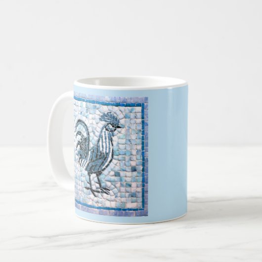 Schaduwen van Blauwe en Zwarte Mosaïsche Kipende K Koffiemok (Voorkant links)