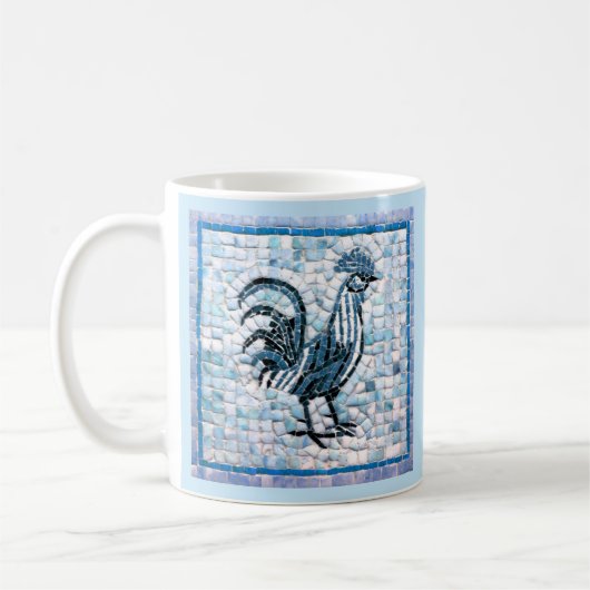 Schaduwen van Blauwe en Zwarte Mosaïsche Kipende K Koffiemok (Links)